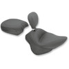 Mustang #79742 - Wide Solo Seat - With Backrest - Vintage - Black - Smooth - FL/FX '11-'17