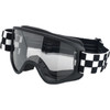 Biltwell #2101-5101-014 - Moto 2.0 Goggle - Checkers - Black - Clear Lens