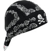 ZAN Headgear #Z500 - Flydanna® Head Wrap - Black Skull Paisley