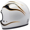 Biltwell #1002-561-506 - Gringo Helmet - Flames - White/Black - 2XL