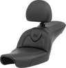Saddlemen Roadsofa Seat - with Backrest - Black/Black Stitching - FXD '96-'03