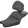 Saddlemen #807-11-030LS - Explorer Seat - With Backrest - Lattice Stitched - Black - XL '04-'22