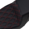 Saddlemen #807-11-172RD - Step-Up Seat - Front Lattice Stitch/With Red Stitching - Black - XL