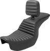 Saddlemen Tour Step Up Seat - Rider Backrest - Tuck-n-Roll - Dyna 06-17