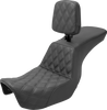 Saddlemen Tour Step-Up Seat - Rider Backrest - Front Lattice Stitch - Dyna '06-'17