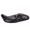 Cobra Seat with Orange Custom Stitching for 08 up Harley Touring