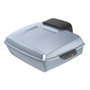 Advanblack Barracuda Silver (Glossy) Chopped Tour Pack Pad Luggage Trunk For 97-21 Harley Davidson Touring Street Electra Road Glide