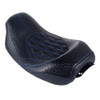Quest Low Profile Blue Stitiching Rider Seat for Harley Touring