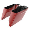 Advanblack  Red Hot Sunglo Dual Cutout Stretched Extended Saddlebag Bottoms for 2014+  Harley Davidson Touring