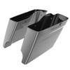 Advanblack Charcoal Pearl Dual Cutout 4.5" Stretched Extended Saddlebags with Pin Stripe for Harley Davidson '14-'19 Touring