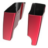 Advanblack Velocity Red Sunglo 2 into 1 Stretched Extended Saddlebag Bottoms With Pinstripes for Harley 2014+ Touring