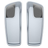 Baracuda Silver Denim 5x7 Saddlebag Speaker Lids for Harley Davidson Touring 2014+