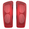 Advanblack Wicked Red Denim Dual 6x9 Speaker Lids Cover for Harley 2014+ Harley Davidson Touring