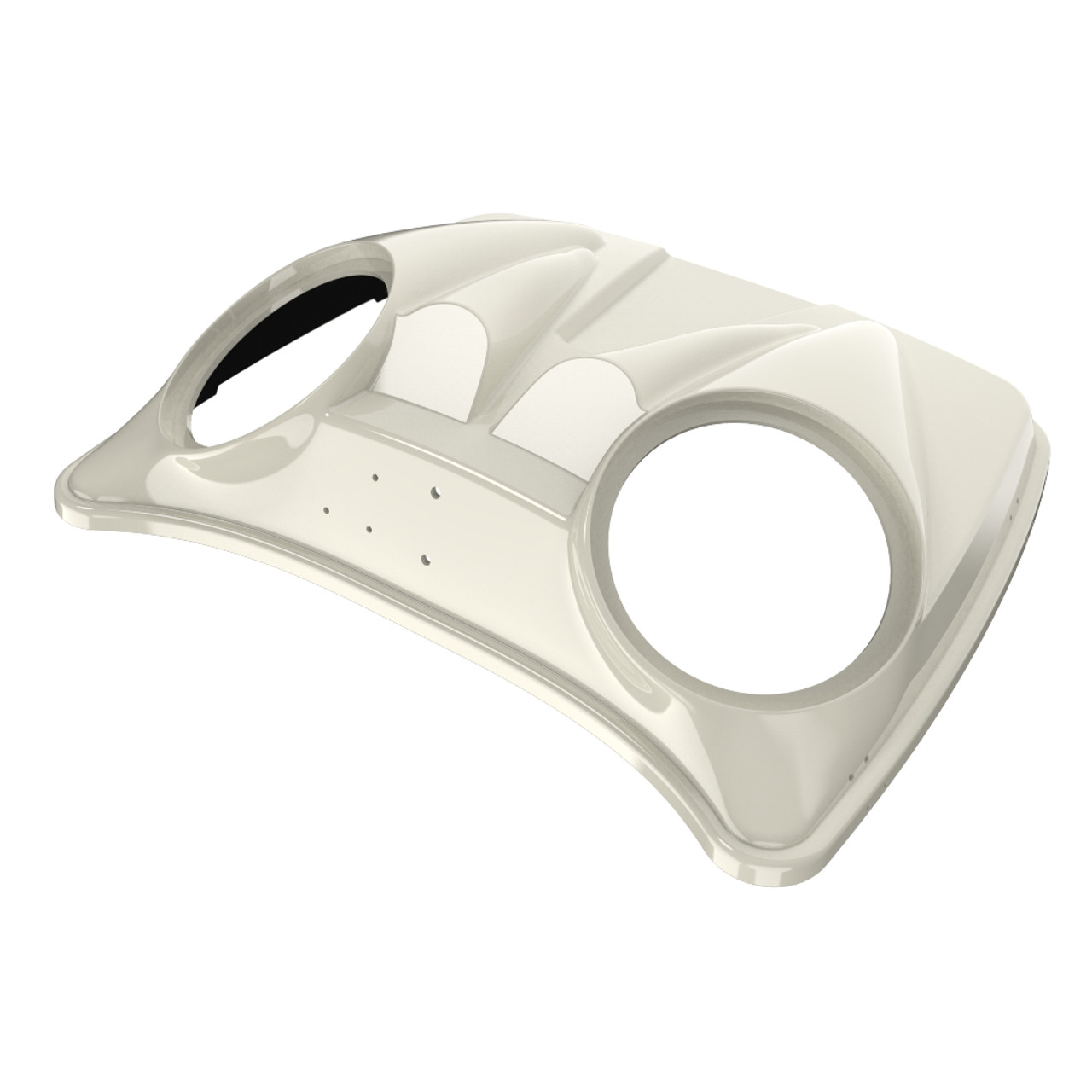 Birched White Dual 8'' Speaker Lids for Advanblack / OEM Harley Rushmore style Razor, Chopped & King Tour Pak
