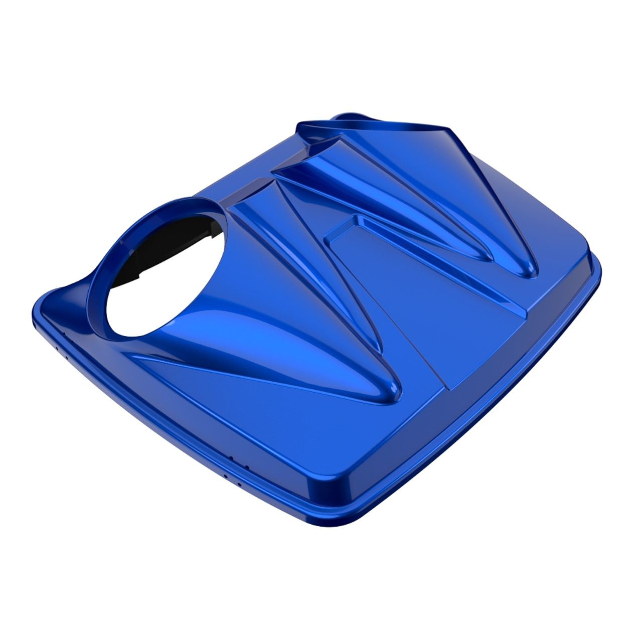 Crushed Sapphire Blue Dual 8'' Speaker Lids for Advanblack / OEM Harley Rushmore style Razor, Chopped & King Tour Pak