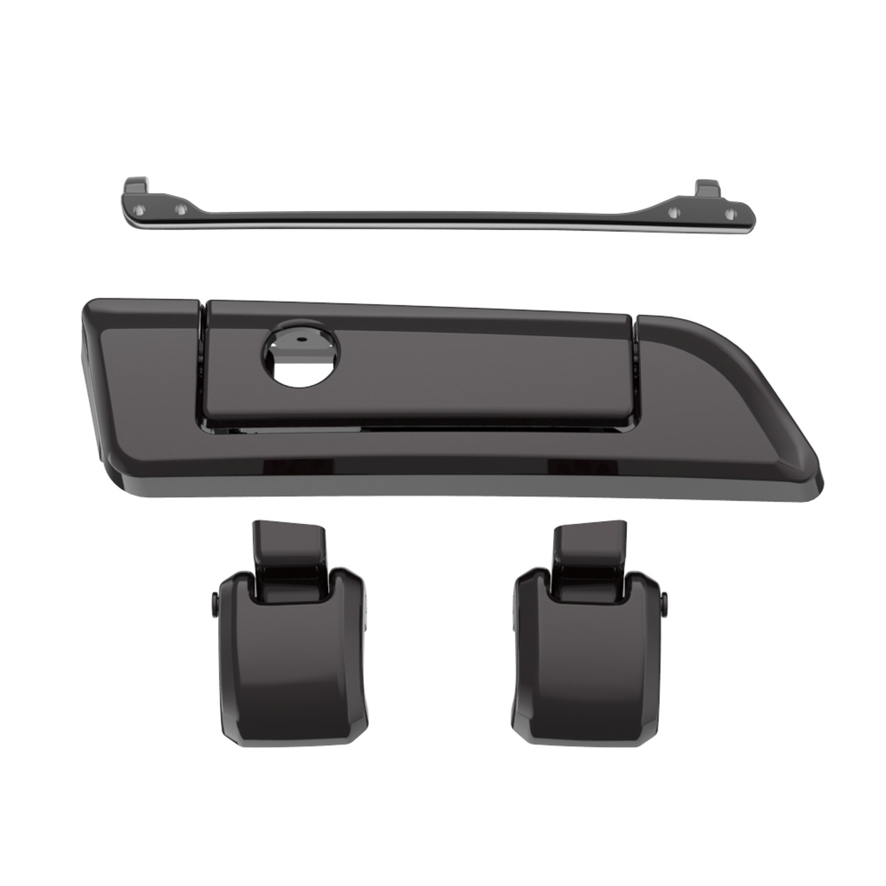 Blackened Cayenne Hinges & Latch kit  For Harley Razor Chopped King Tour Pak