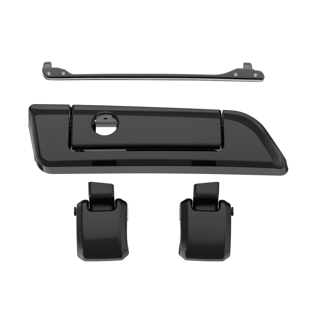 Black Hole Hinges & Latch kit  For Harley Razor Chopped King Tour Pak