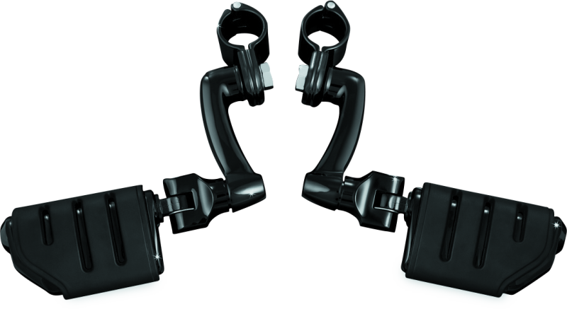 Kuryakyn #7599 - Longhorn Trident Dually Offset Highway Pegs 1-1/4 in Clamp Black