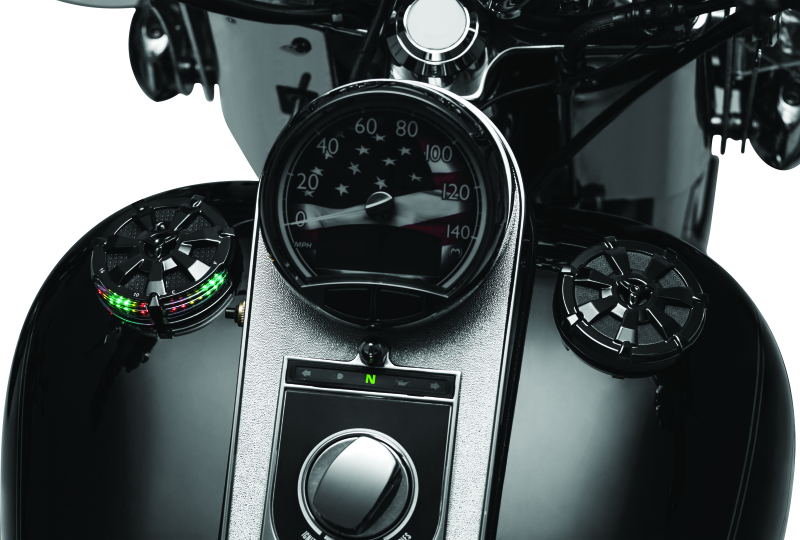 Kuryakyn #7383 - Alley Cat Fuel & Battery Gauge Gloss Black