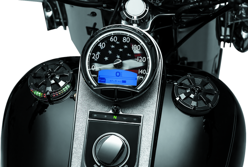 Kuryakyn #7383 - Alley Cat Fuel & Battery Gauge Gloss Black