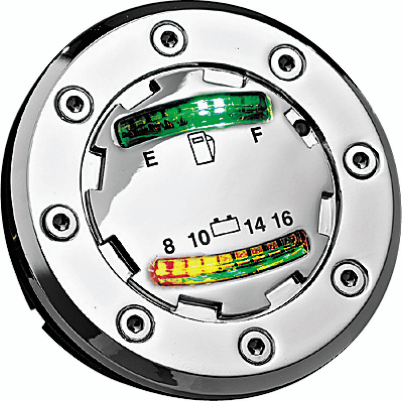 Kuryakyn #7282 - Informer LED Fuel & Battery Gauge Chrome