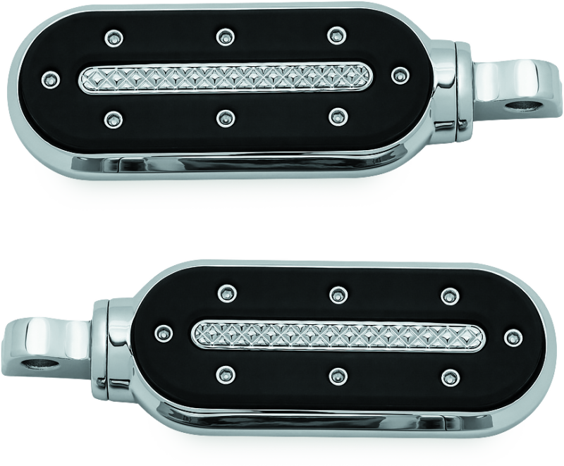 Kuryakyn #7031 - Heavy Industry Pegs With Adapters Chrome