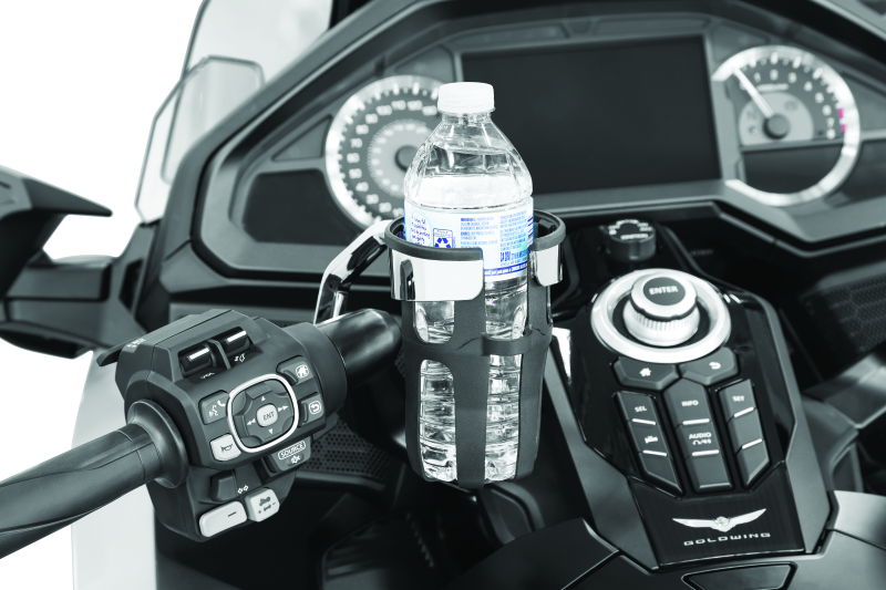 Kuryakyn #6494 - Reflex Drink Holder Honda Goldwing DCT Handlebar Left Side Mount Chrome