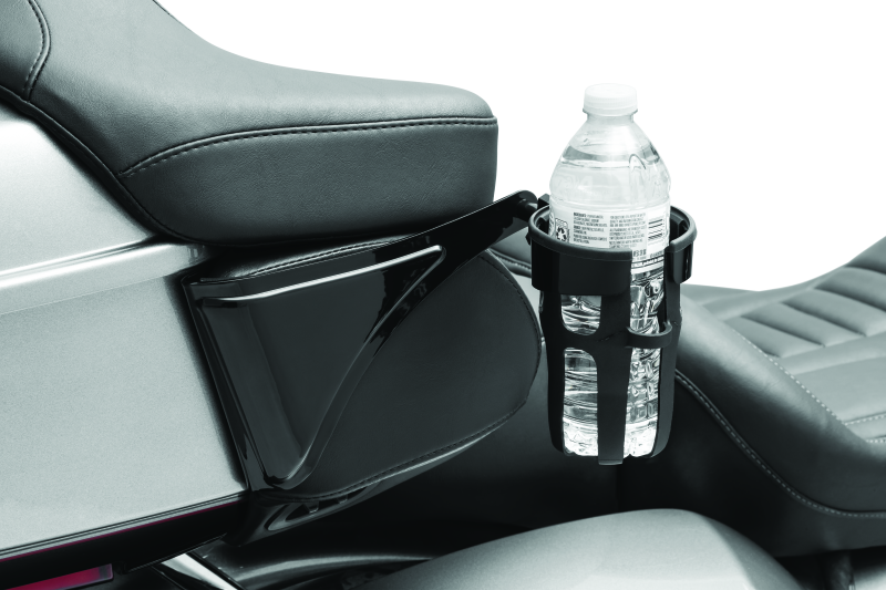Kuryakyn #6487 - Reflex Drink Holder Right Side HD Touring Passenger Mount 14 and Up Gloss Black