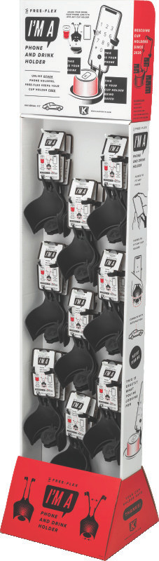 Kuryakyn #6458 - Free-Flex Cup/Phone Holder 27-Count Display