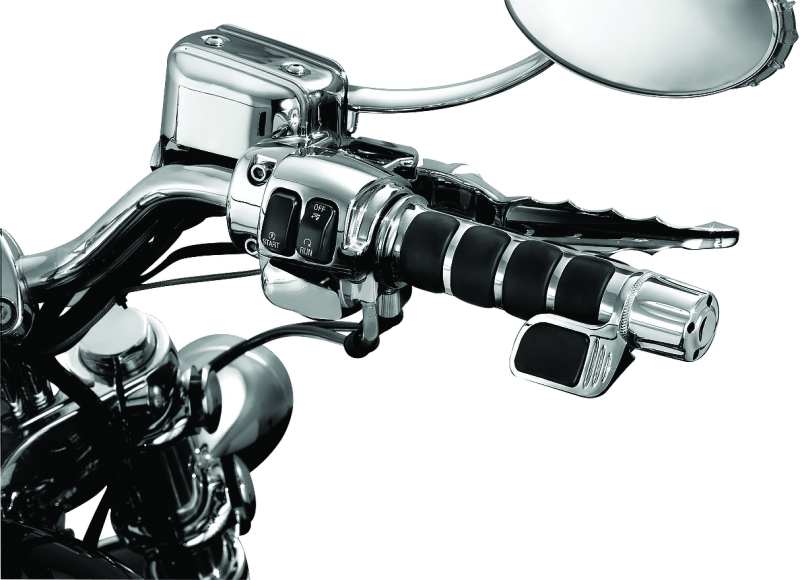 Kuryakyn #6343 - ISO Grip With Contoured Throttle Boss Throttle-By-Wire Chrome