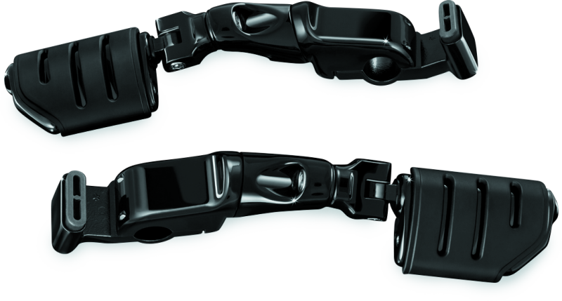 Kuryakyn #3995 - Ergo II Trident Dually ISO Pegs With Long Arms Gloss Black