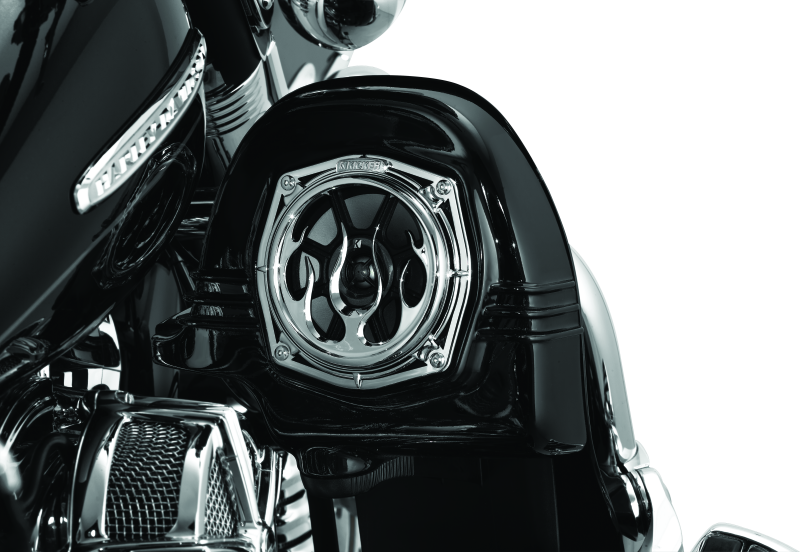 Kuryakyn #3788 - Flame Speaker Grills Chrome