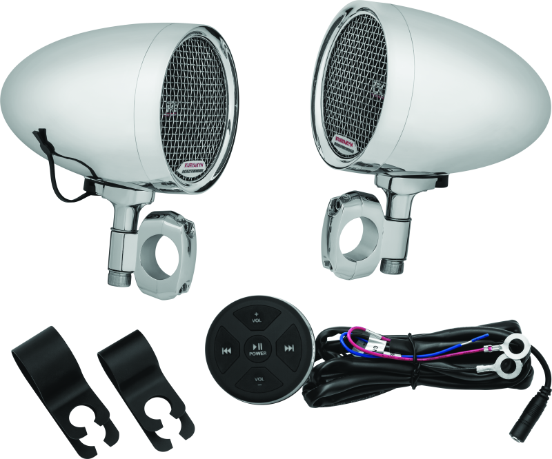 Kuryakyn #2712 - Road Thunder Speaker Pods Bluetooth Audio Controller Chrome