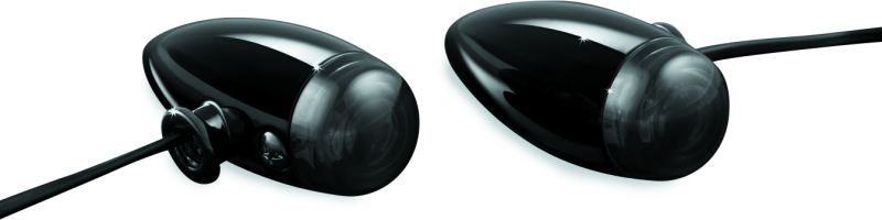 Kuryakyn #2504 - Super Bright LED Mini Bullet Lights Amber Gloss Black