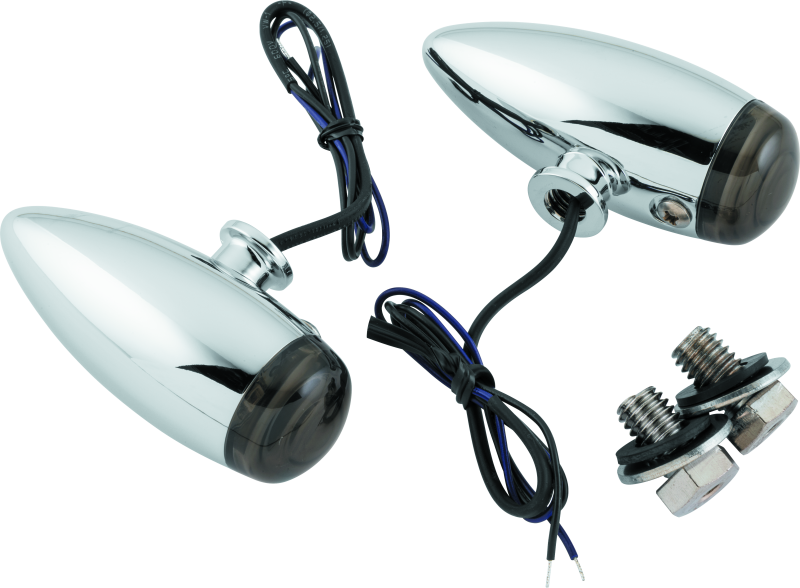 Kuryakyn #2500 - Super Bright LED Mini Bullet Lights Amber Chrome