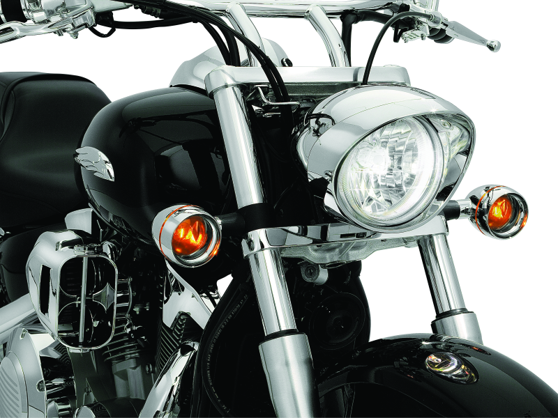 Kuryakyn #2270 - Deep Dish Bezels With Smoke Lenses Red Light