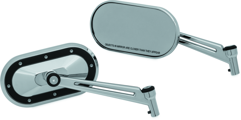Kuryakyn #1765 - Heavy Industry Mirrors Chrome/Black