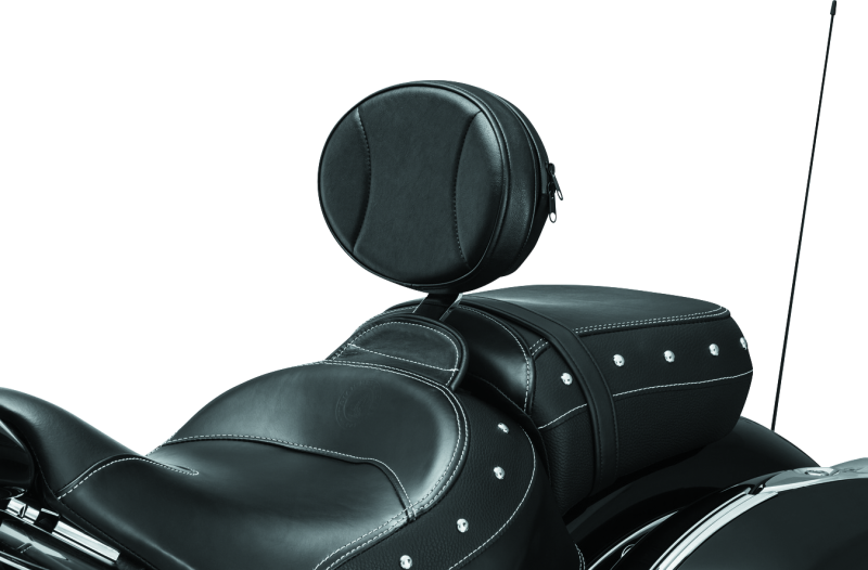 Kuryakyn #1628 - Plug-N-Go Driver Backrest 14-Up Indian Black Pad, Chrome