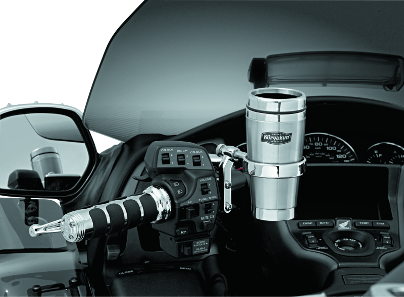 Kuryakyn #1463 - Drink Holder With Stainless Steel Mug For Perch Mount Chrome