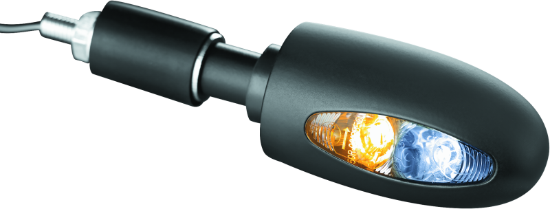 Kuryakyn #2557 - Bl 1000 7/8-1in Handlebars With Hollow Ends White/Amber Satin Black