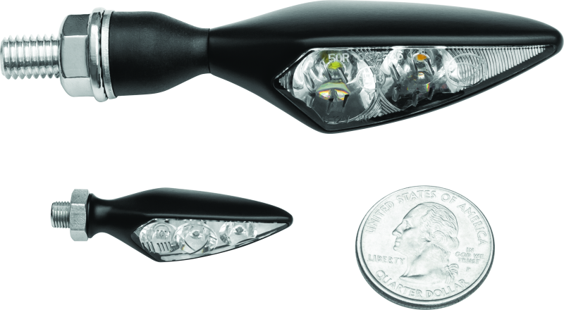 Kuryakyn #2550 - Rhombus Amber Front Left/ Right Rear Satin Black