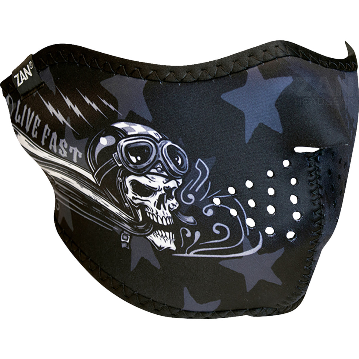 ZAN Headgear #WNFM709H - Neoprene Half Mask - Skull Live