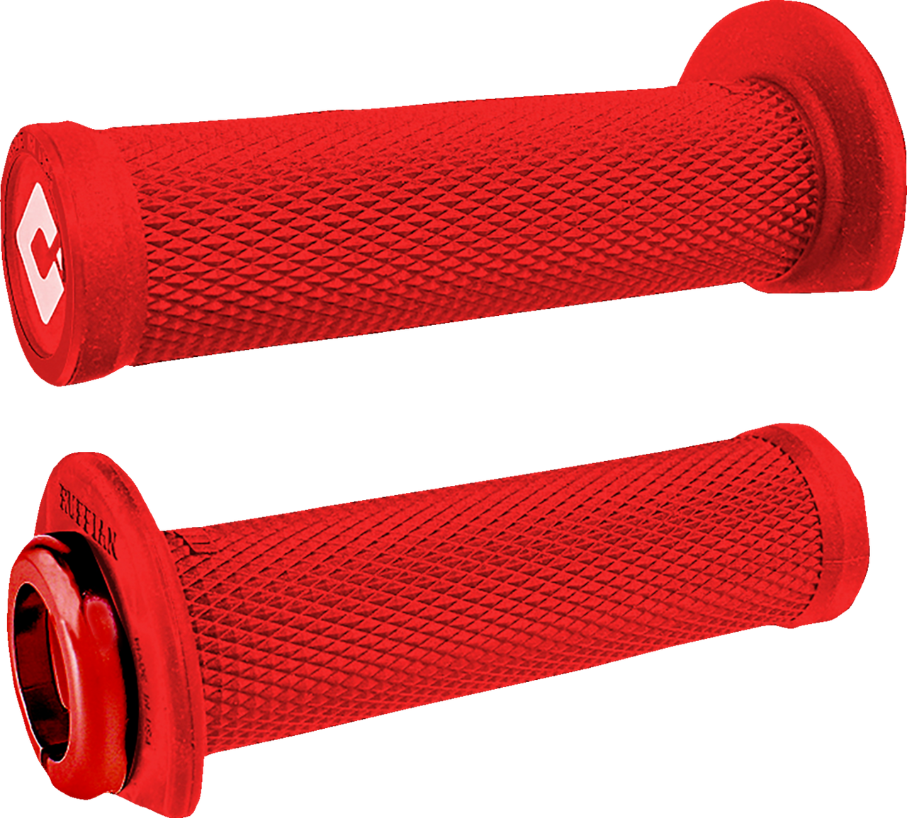 ODI #J33RFR-R  - Ruffian 2.1 Lock-On Grips - ATV/PWC - Bright Red/Red