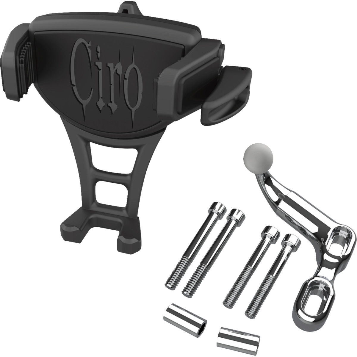 Ciro #50350 - Constrictor Phone Holder - Black - Chrome Offset Perch Mount