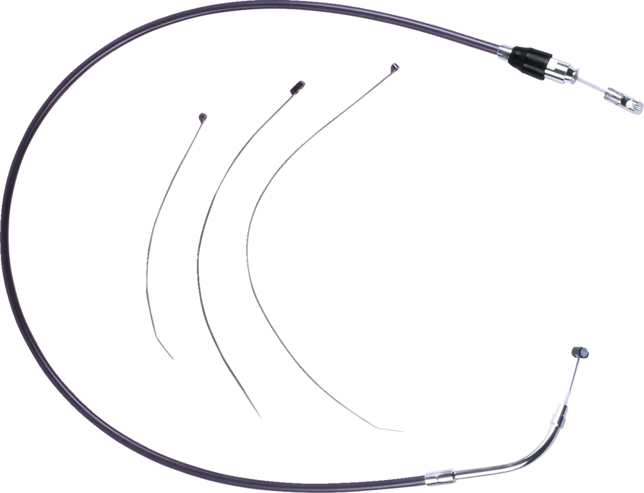 Drag Specialties Quick Connect Clutch Cable - Upper - Black/Chrome
