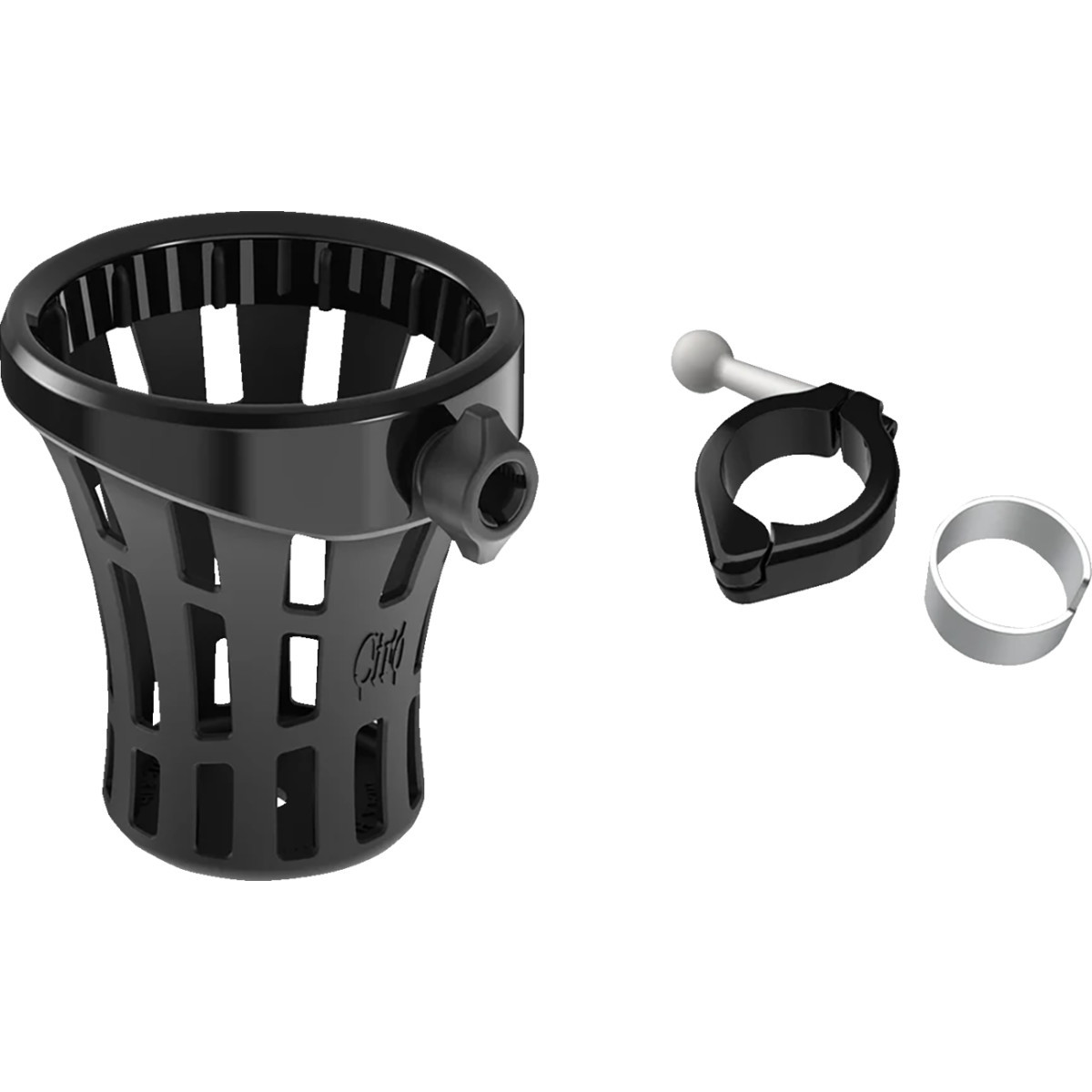 Ciro #55915 - Gen 2 Drink Holder - Big Ass® - Black - Black 1-1/8"/1-1/4" Handlebar Mount