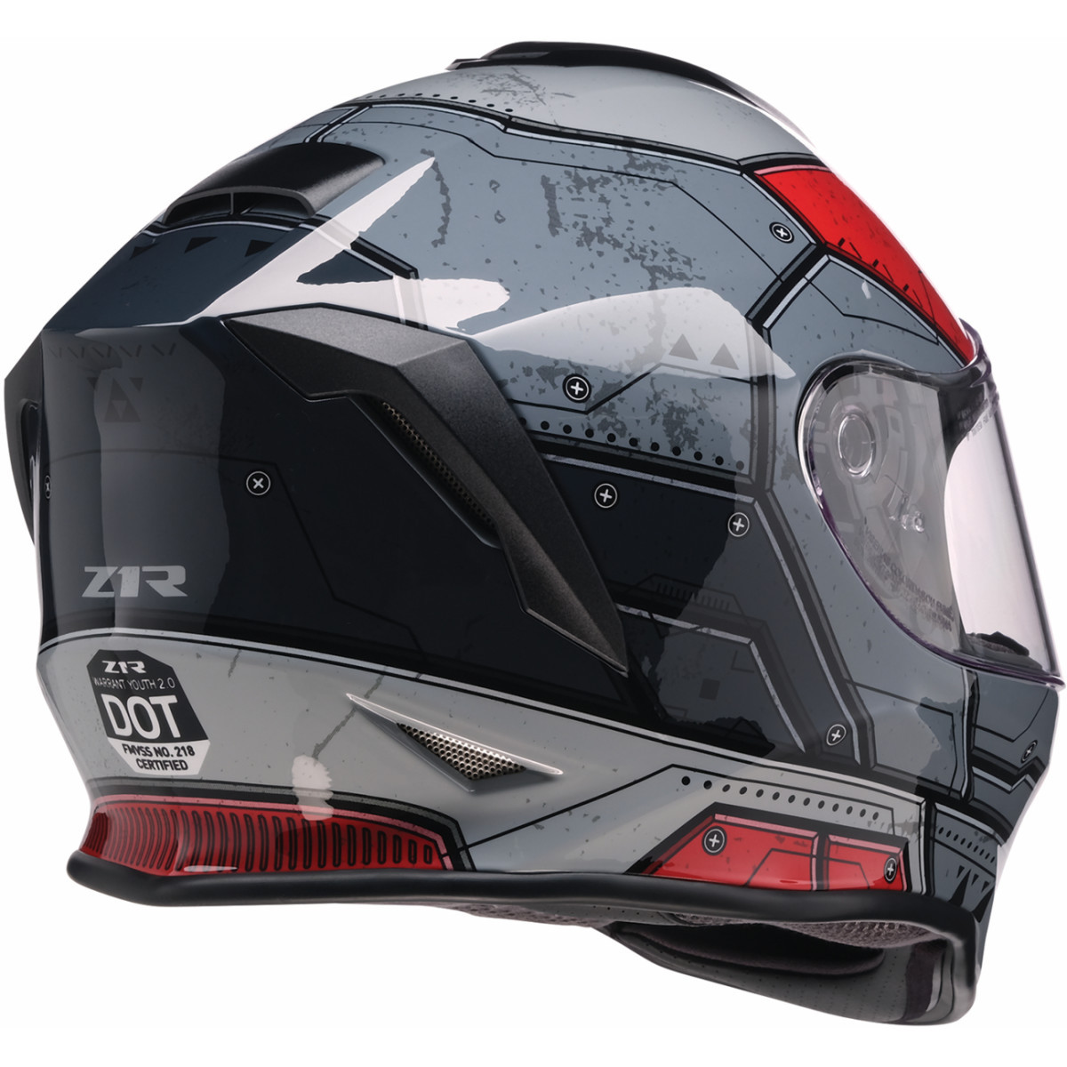 Z1R - Youth Warrant 2.0 Helmet - Sentinel - Black/Red - Large
