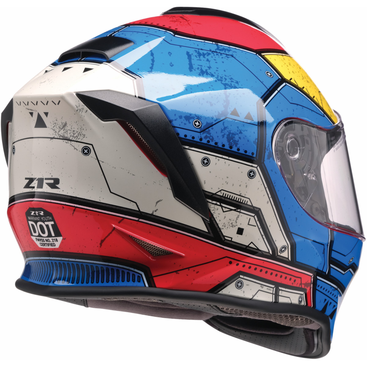 Z1R - Youth Warrant 2.0 Helmet - Sentinel - Blue/Yellow - Small