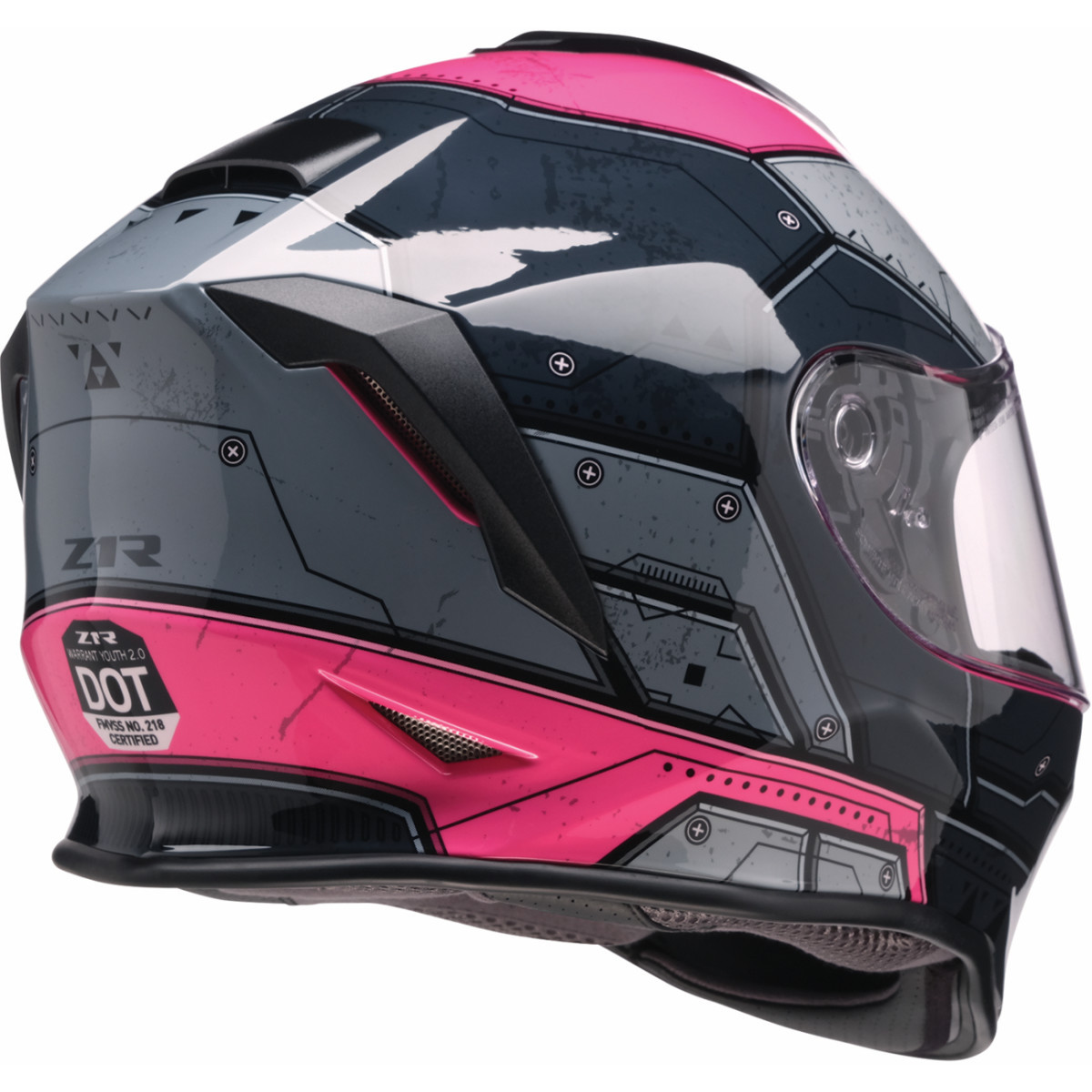 Z1R - Youth Warrant 2.0 Helmet - Sentinel - Black/Pink - Small