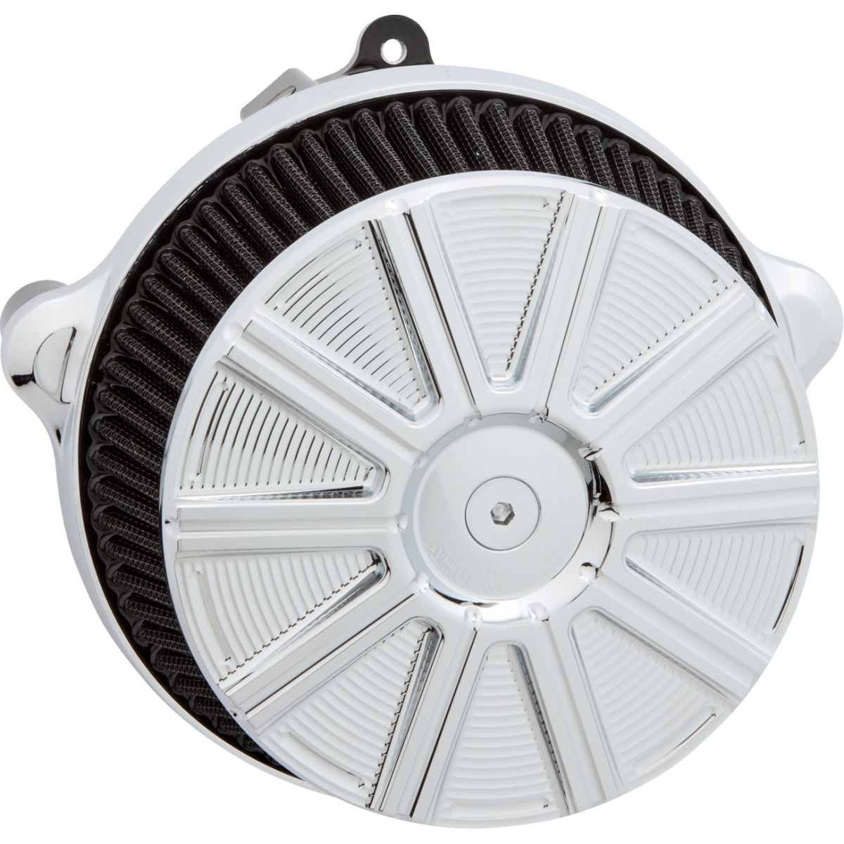 Arlen Ness #600-306 - Big Sucker™ Stage 1 Air Cleaner Kit with Cover - 10 Gauge - Chrome